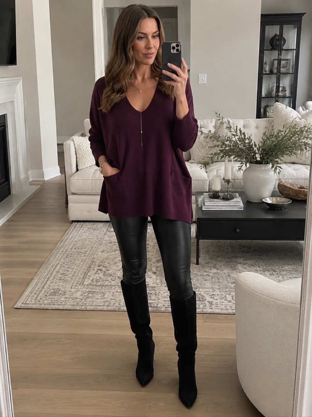 Aritzia Babaton Plum Wool Linen Blend Oversized V-Neck Poncho Sweater XXS/XS